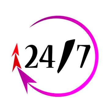 Support twenty-four hours Stock Illustration