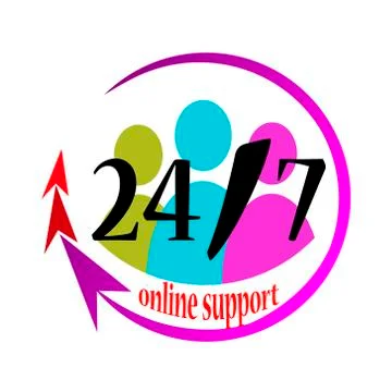 Support twenty-four hours Stock Illustration