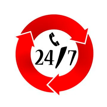 Support twenty-four hours Stock Illustration