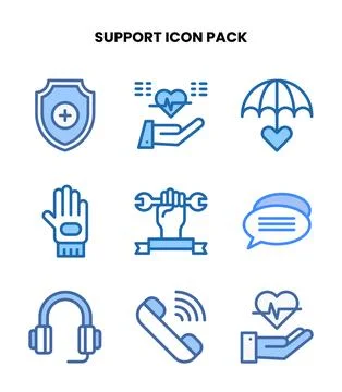Support Two Colour Graphics Icons Pack Ilustración de archivo