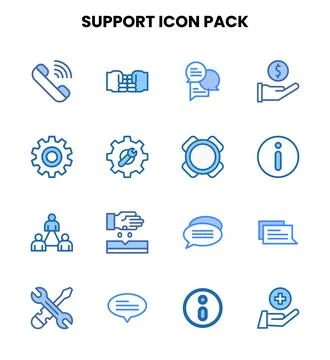 Support Two Colour Scalable Icons Pack Ilustración de archivo