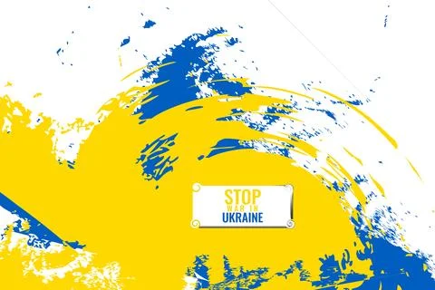 Support Ukraine stop war creative banner style with abstract grunge style Stockillustratie