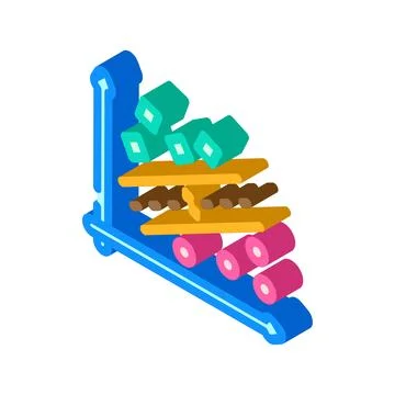 Support vector machine learning isometric icon vector illustration 库存插图