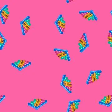 Support vector machine learning isometric icon seamless pattern Illustrazione stock