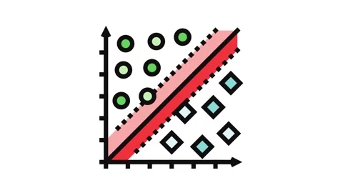 Support vector machine svm color icon animation Video stock 326108018