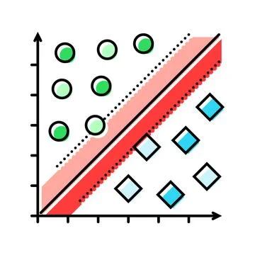 Support vector machine svm color icon vector illustration 库存插图