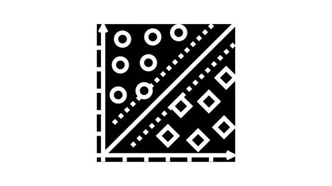 Support vector machine svm glyph icon animation Video stock 326145315