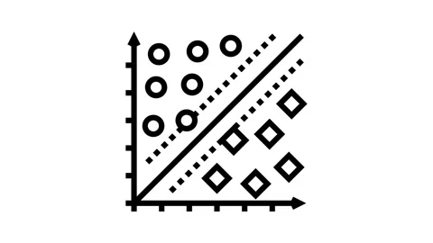 Support vector machine svm line icon animation Video stock 326125546