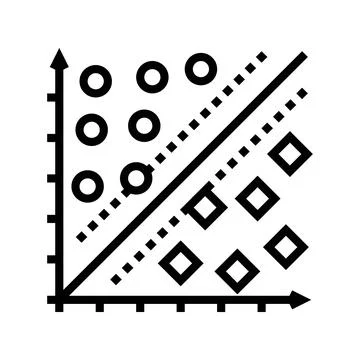 Support vector machine svm line icon vector illustration 库存插图