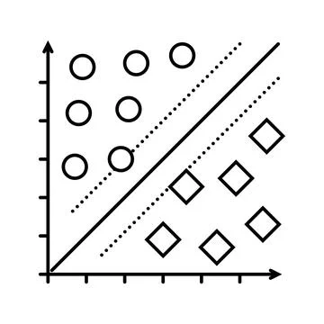 Support vector machine svm line icon vector illustration 库存插图