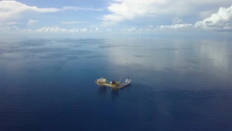 Support vessel for a rig less unit Stock Footage 138966979