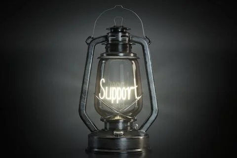 Support - Vintage Kerosene Lantern - 3d illustration Stock Illustration