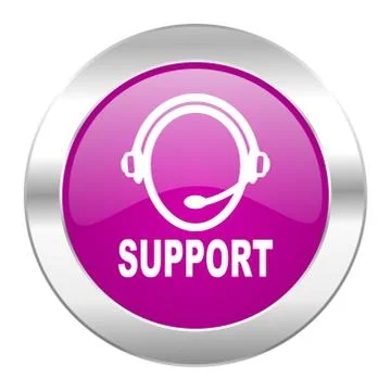 Support violet circle chrome web icon isolated. Stock Illustration