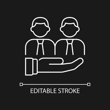 Support white linear icon for dark theme Illustrazione stock