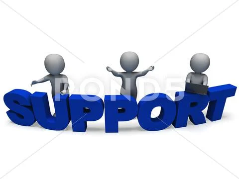 Support word shows assistance and help Stock Illustration