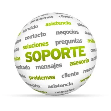 Support word sphere (in spanish) Illustrazione stock