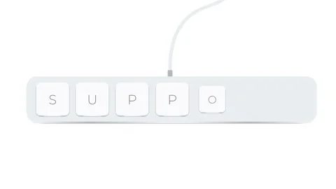 Support word written with computer buttons over white background Stock Footage 205146388