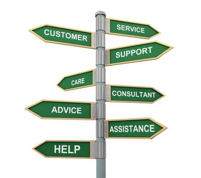 Support words road sign Stock Illustration
