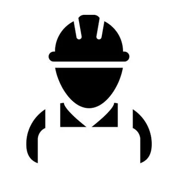 Support worker icon vector male construction service person profile avatar Stock Illustration