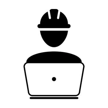 Support worker icon vector male construction service person profile avatar Stock Illustration