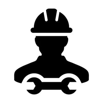 Support worker icon vector male construction service person profile avatar Stock Illustration