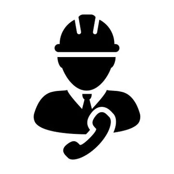 Support worker icon vector male construction service person profile avatar イラスト素材