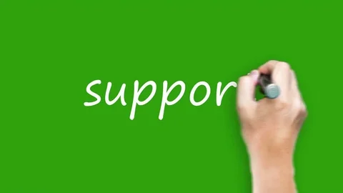 Support - Writing with marker on green screen Stock Footage