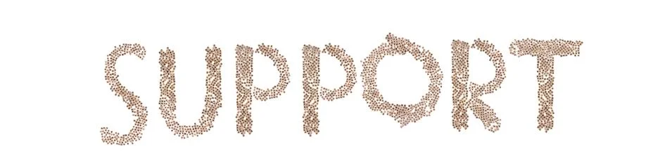 Support written with small cubes Stock Photos