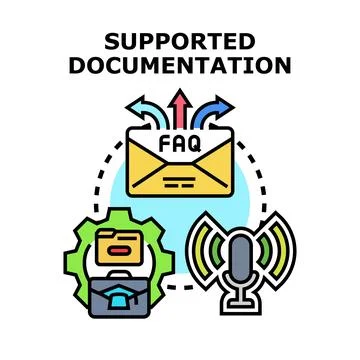Supported documentation providing business information and assistance Stock Illustration