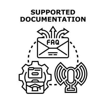 Supported documentation providing business information and assistance Stock Illustration