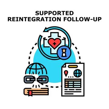 Supported reintegration follow up service vector illustration Stock Illustration