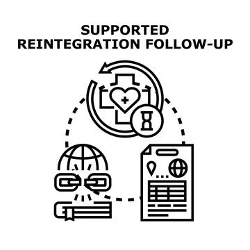 Supported reintegration follow up service vector illustration Stock Illustration