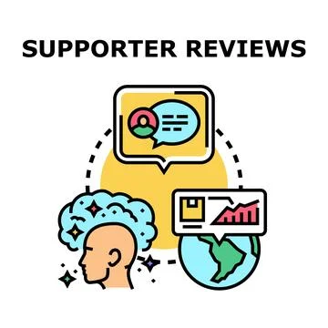 Supporter reviews feedback customer experience and analysis Illustrazione stock