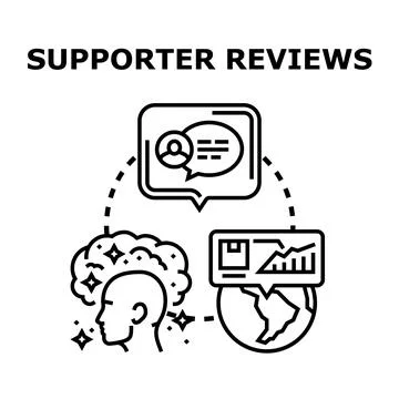 Supporter reviews feedback customer experience and analysis Stock Illustration