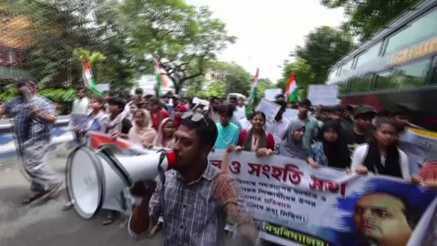 Supporters of Cockroach Janta Party, students protest NEET-UG paper leak in Indi Stock Footage 340328565