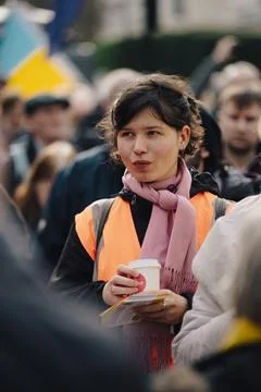 Supporters at demonstration marking the third anniversary of Russias full-s.. Stock Photos