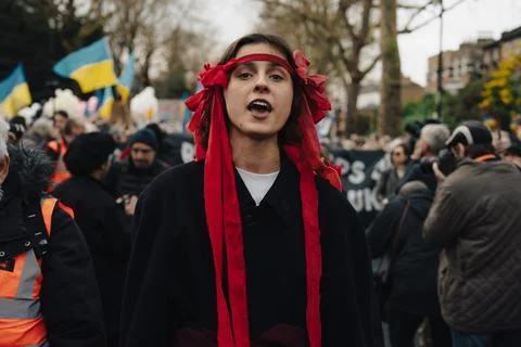 Supporters at demonstration marking the third anniversary of Russias full-s.. Stock Photos