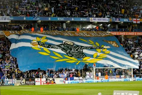 Supporters of Espanyol Stock Photos