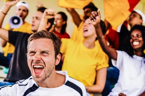 Supporters from Germany at Stadium Foto stock