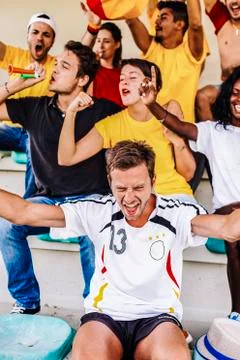 Supporters from Germany at Stadium Stock Photos