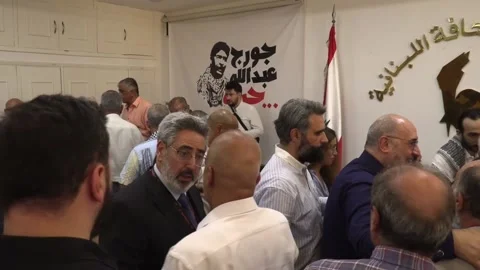 Supporters of militant Georges Abdallah plan to welcome him in Beirut on Saturda Stock Footage 313833650