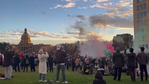 Supporters of Palestine at a demonstration Stock-Footage 253465833