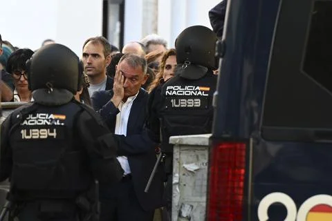Supporters protest to prevent eviction of an 87-year-old woman in Madrid, Spain  Stock Photos