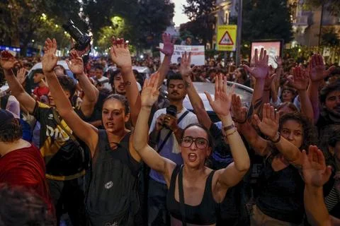 Supporters protest to prevent eviction of an 87-year-old woman in Madrid, Spain  Stock Photos
