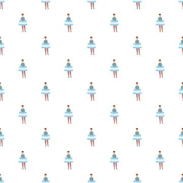 Supporters representing their nation in a repeating flat cartoon pattern Stock Illustration