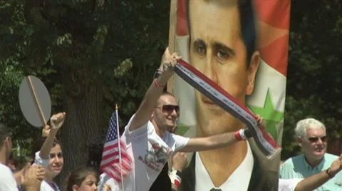 Supporters of Syrian president Stock Footage
