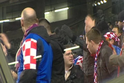 Supporters watch a game Stock Footage 7751797