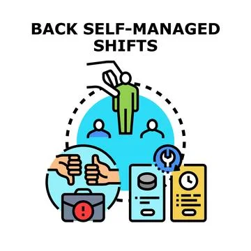 Supporting autonomy in self managed work teams and scheduling Stock Illustration