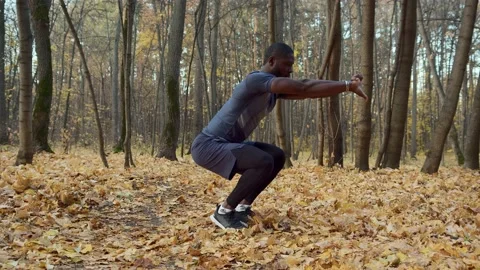 Supporting the body in good physical shape. Athletic-looking young African Stock Footage 163693180