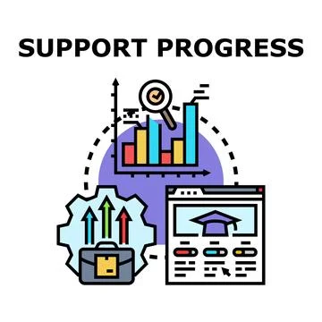 Supporting business and education progress development concept Stock Illustration